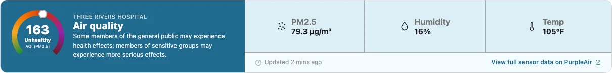 PurpleAir widget example